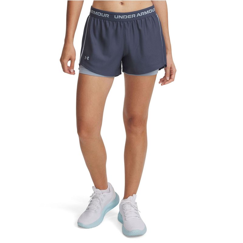 UNDER ARMOUR - Short Ua Tech Play Up 2-In-1 Gris Para Mujer UNDER ARMOUR