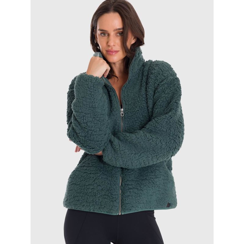 BSOUL - Polar Mujer Full Zip Sherpa Verde BSOUL