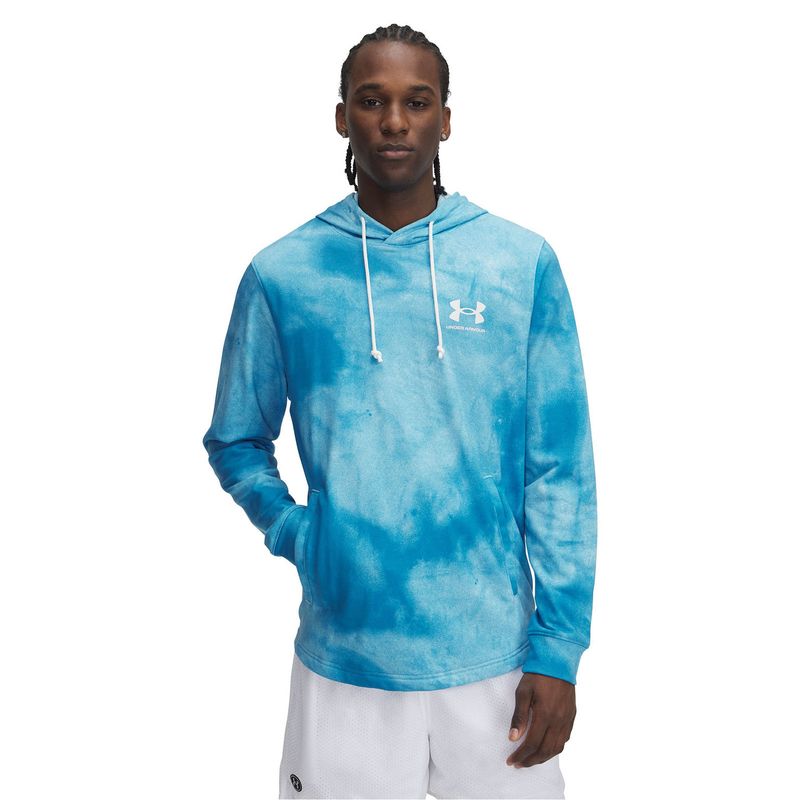 UNDER ARMOUR - Polerón Ua Rival Terry Printed Azul Para Hombre UNDER ARMOUR