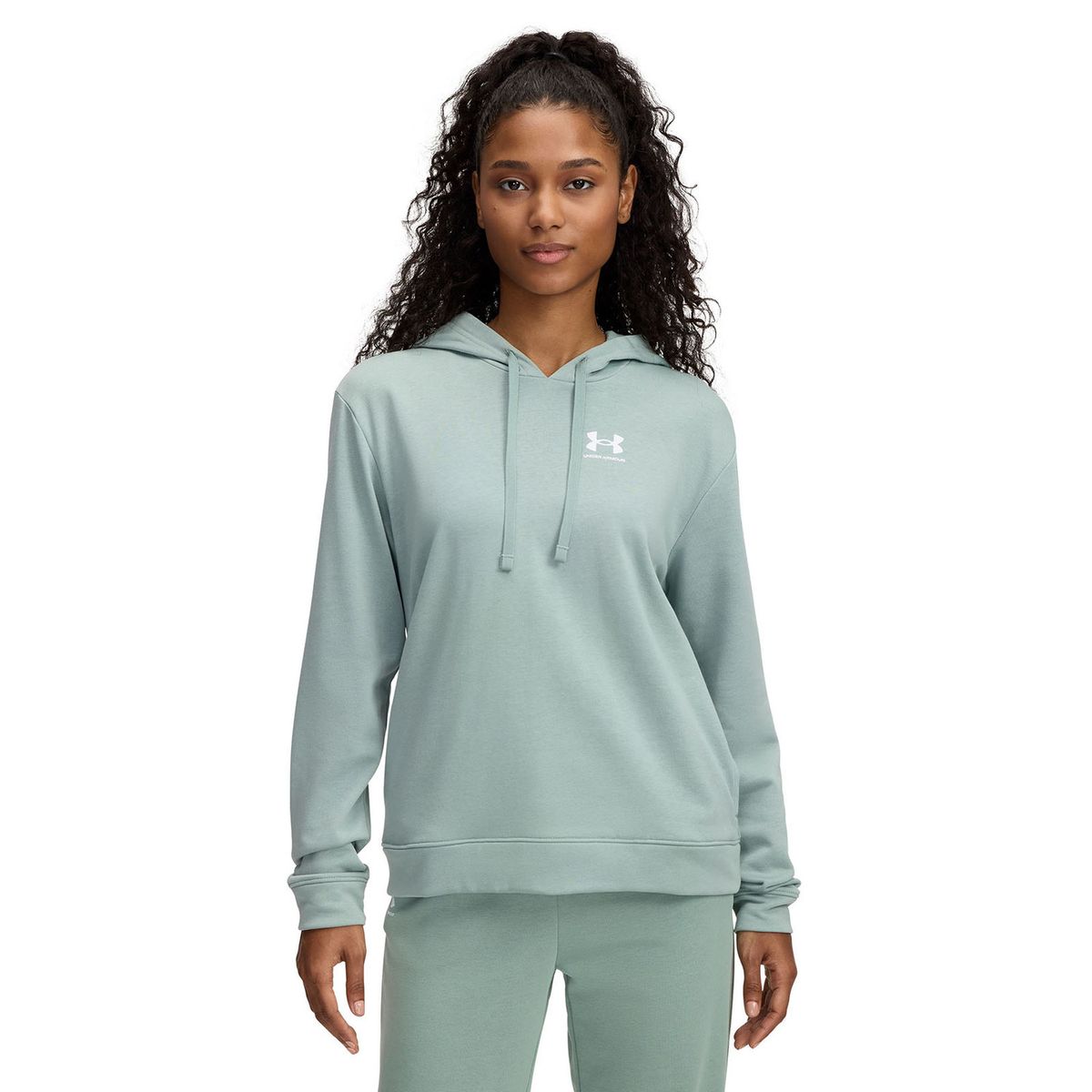 UNDER ARMOUR - Polerón Ua Rival Terry Verde Para Mujer UNDER ARMOUR