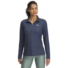 UNDER ARMOUR - Polerón UA Tech Rib ½ Cierre Mujer Gris UNDER ARMOUR.-