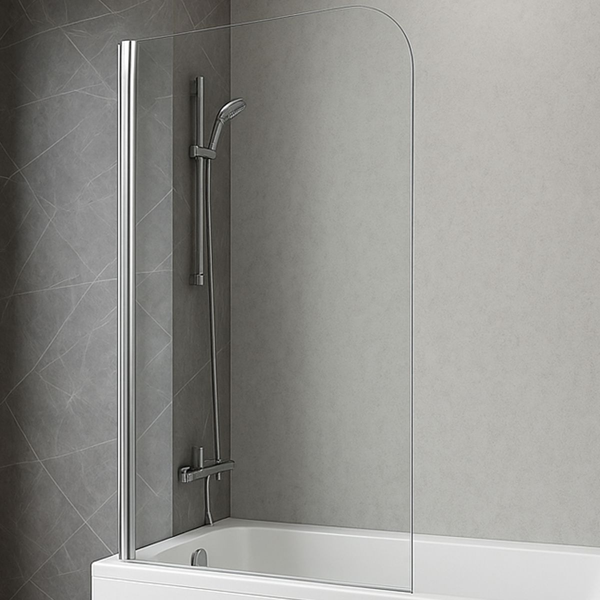 JOYTEK - Mampara Abatible para Tina Curva 90x140 Transparente