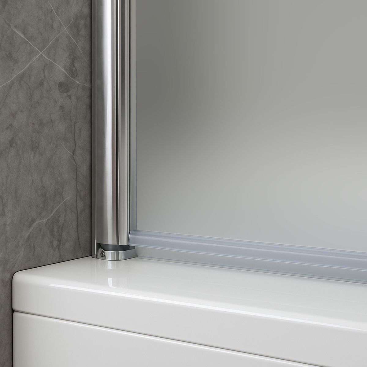 JOYTEK - Mampara Abatible para Tina Curva 90x140 Transparente