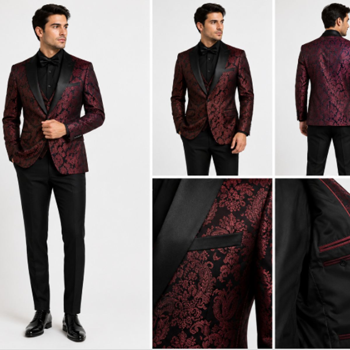 XPRESS RECHARGE - Traje de Hombre con Diseño Floral  2 piezas– Esmoquin Moderno y Elegante para Bodas