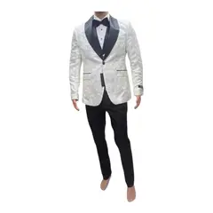 XPRESS RECHARGE - Traje de Hombre con Diseño Floral 2 piezas– Esmoquin Moderno y Elegante para Bodas