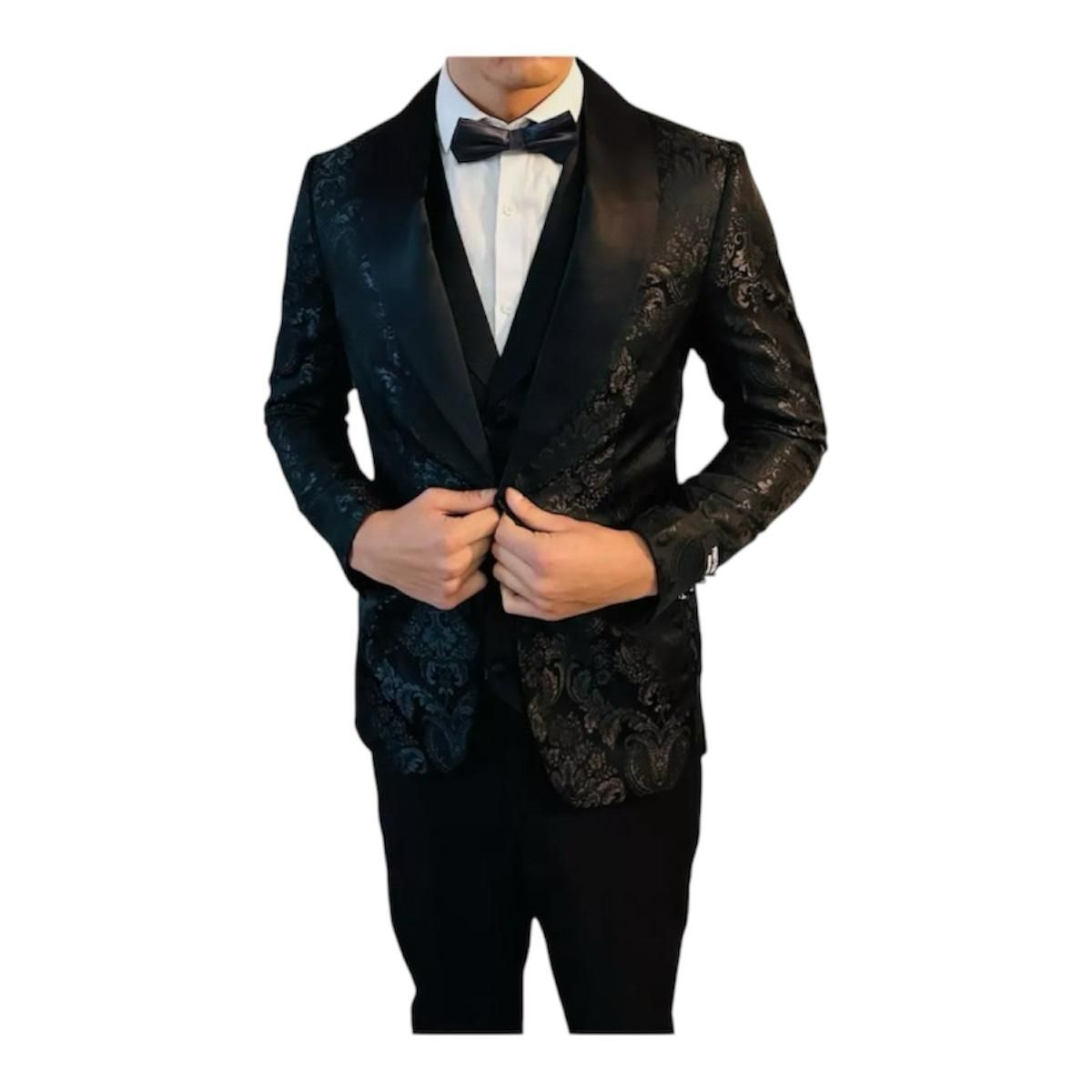 XPRESS RECHARGE - Traje de Hombre con Diseño Floral  2 piezas– Esmoquin Moderno y Elegante para Bodas