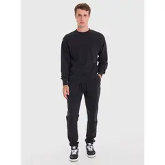 BSOUL - Polerón Hombre Terry Crew Negro
