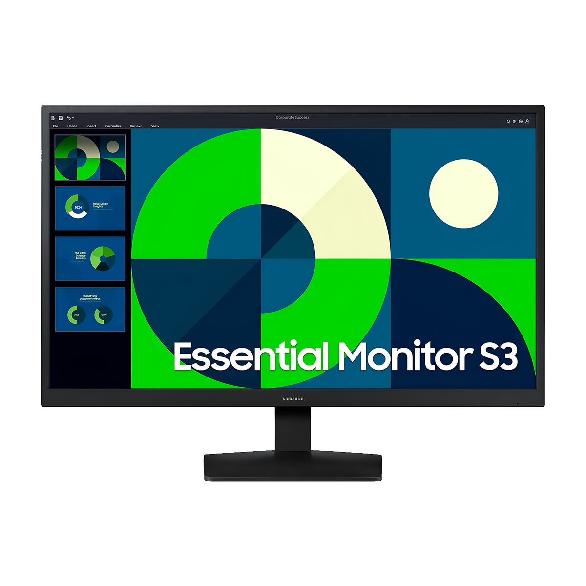 SAMSUNG - Monitor Plano Samsung Essential S3 24in Fhd 100hz 5ms Hdmi