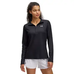 UNDER ARMOUR - Polerón UA Tech Rib ½ Cierre Mujer Negro