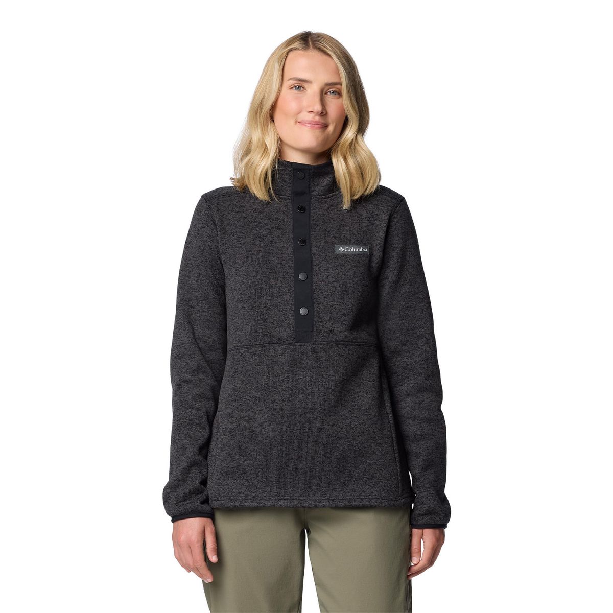 COLUMBIA - Polar Mujer Sweater Weather Half Snap Negro COLUMBIA