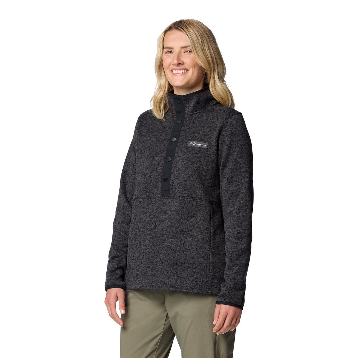 COLUMBIA - Polar Mujer Sweater Weather Half Snap Negro COLUMBIA