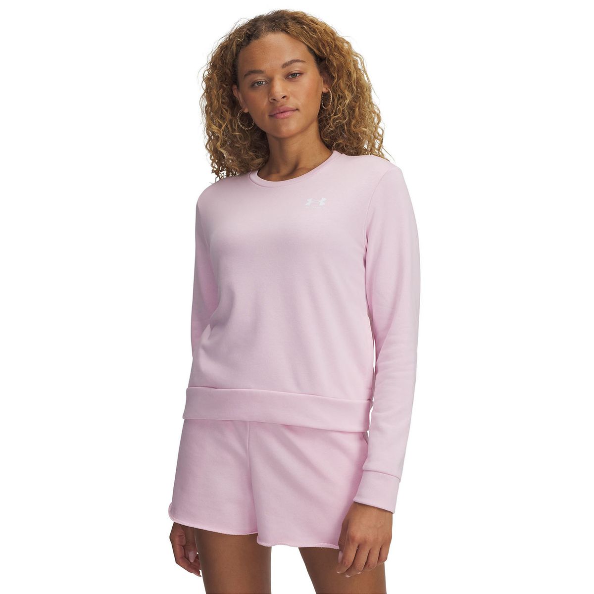 UNDER ARMOUR - Polerón Ua Rival Terry Crew Rosado Para Mujer UNDER ARMOUR