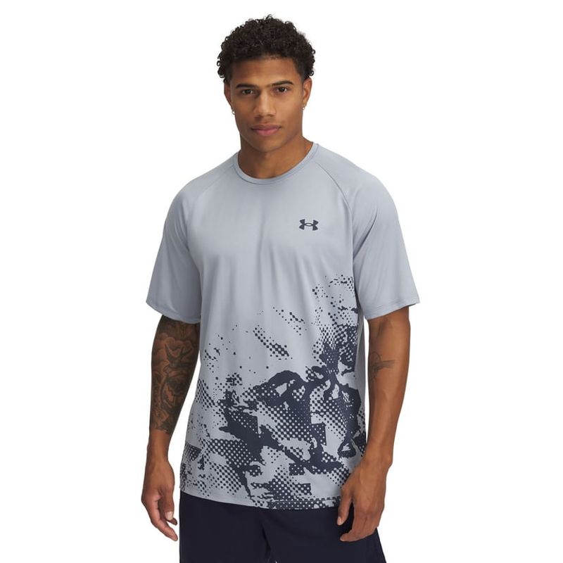 UNDER ARMOUR - Polera Manga Corta Ua Tech Fade Azul Para Hombre UNDER ARMOUR.-