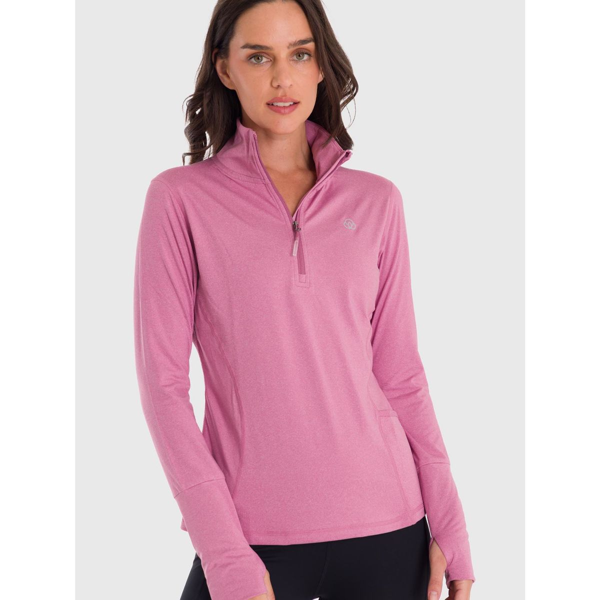 BSOUL - Polerón Mujer Half Zip Rosado BSOUL