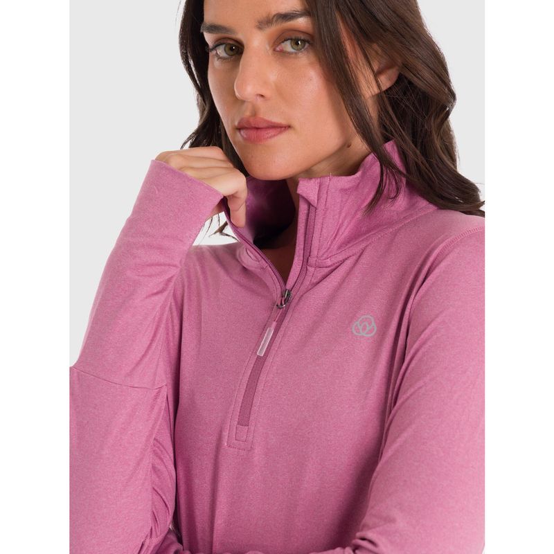 BSOUL - Polerón Mujer Half Zip Rosado BSOUL