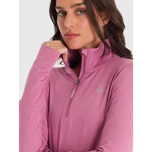 BSOUL - Polerón Mujer Half Zip Rosado