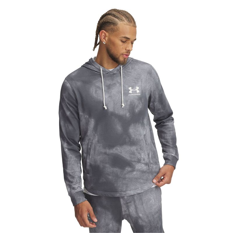 UNDER ARMOUR - Polerón Ua Rival Terry Printed Gris Para Hombre UNDER ARMOUR