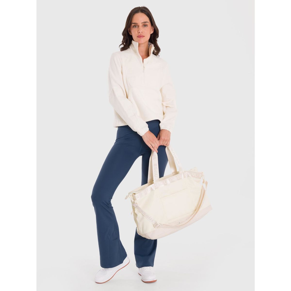 BSOUL - Polar Mujer Mid Zip Blanco BSOUL