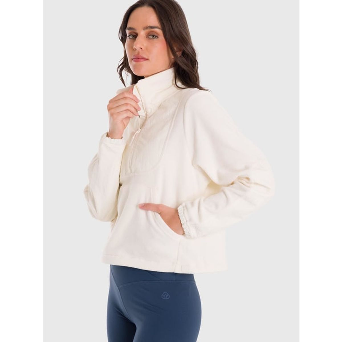 BSOUL - Polar Mujer Mid Zip Blanco BSOUL