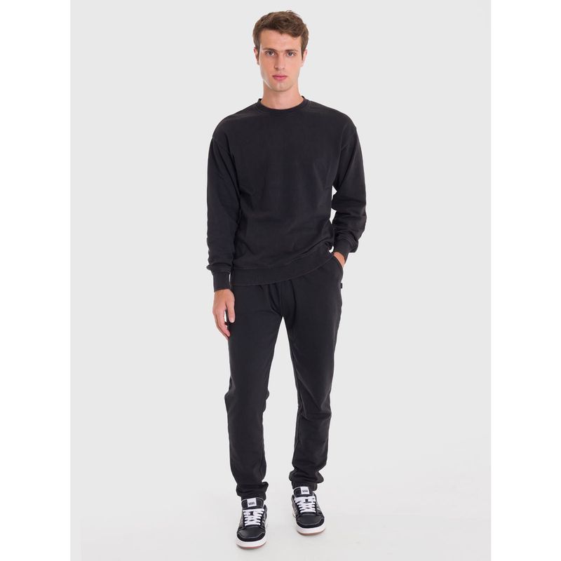 BSOUL - Polerón Hombre Terry Crew Negro BSOUL