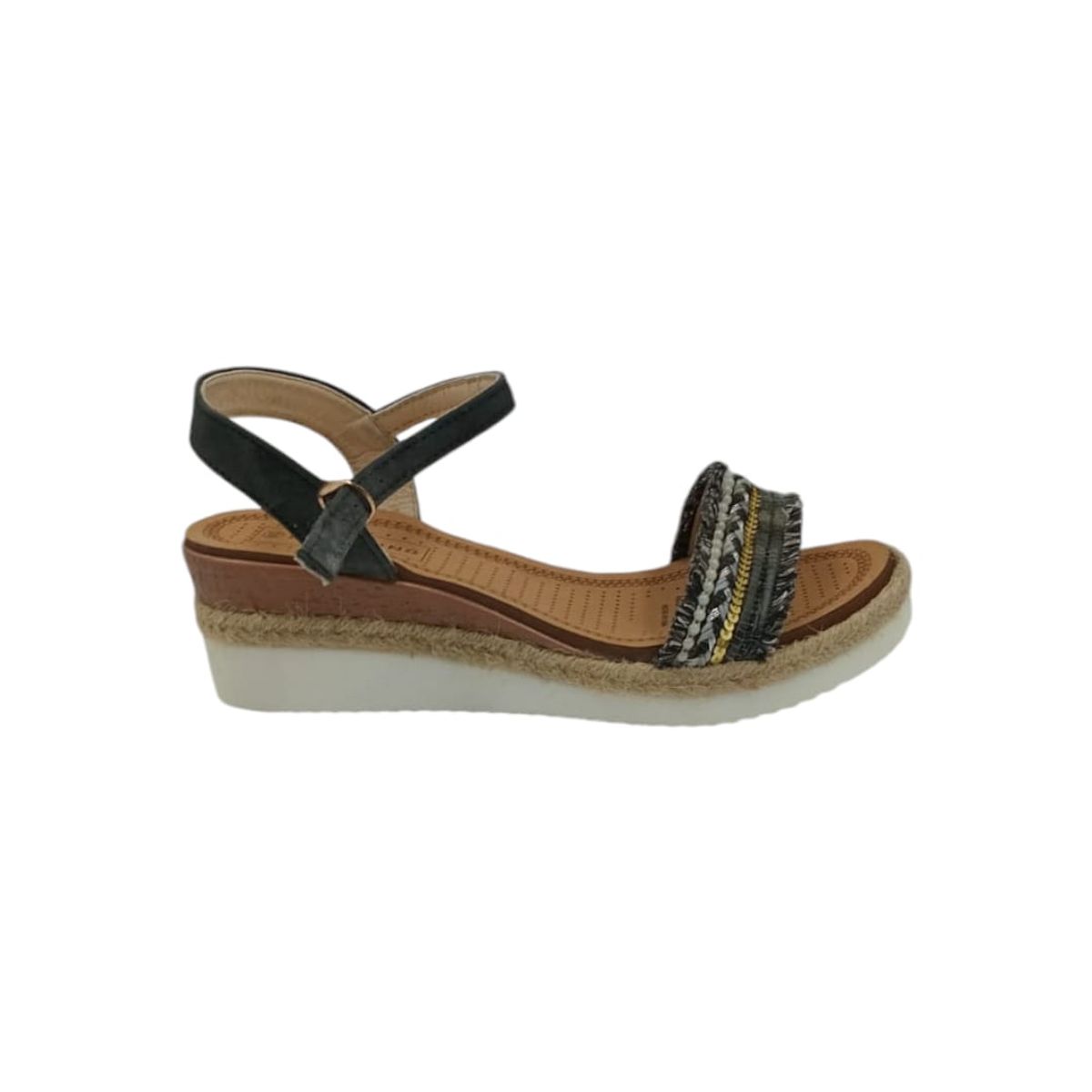 HERIEL - Sandalia Negra Baja Mujer