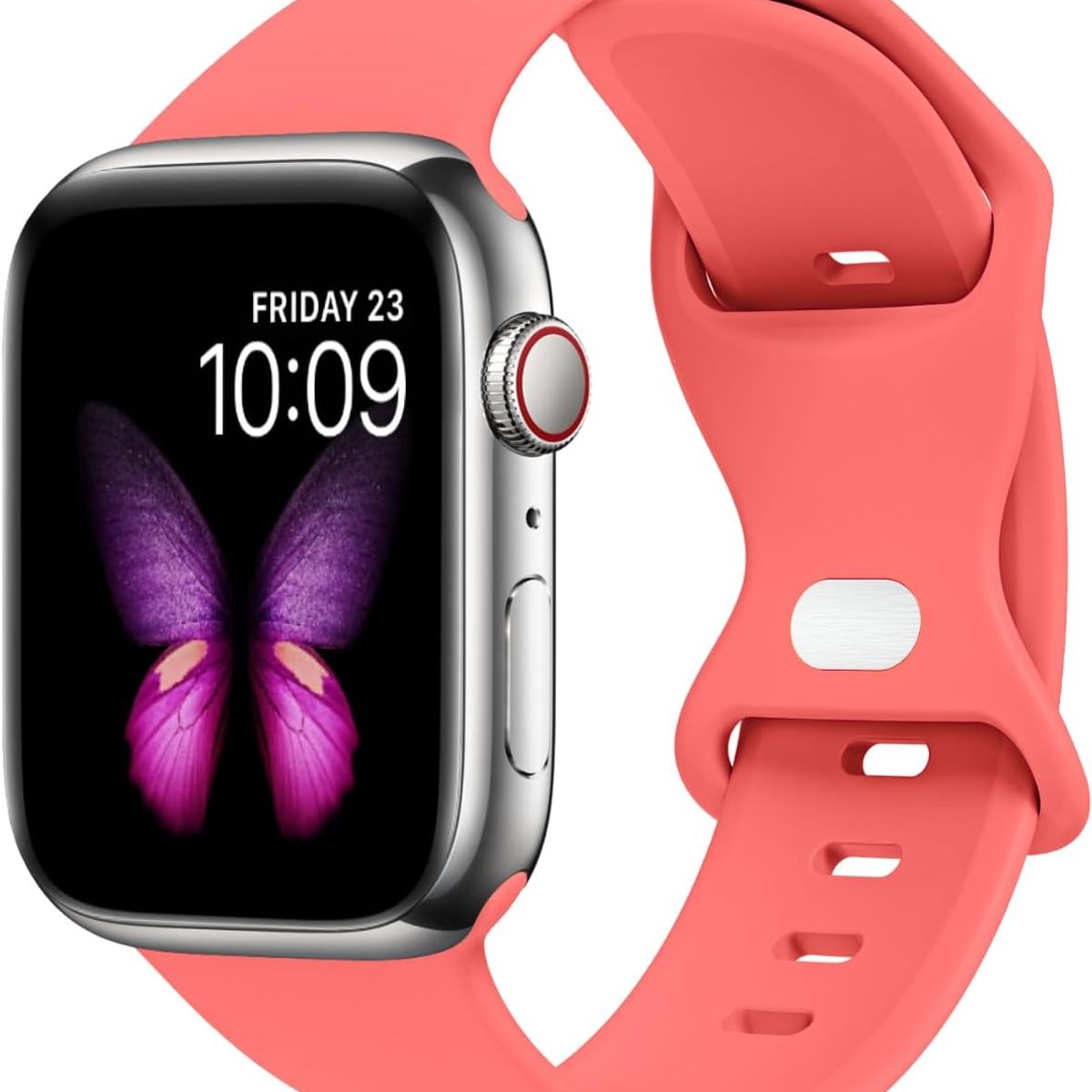 GENERICO - Correa Silicona Para Apple Watch 38 40 41 42mm Coral