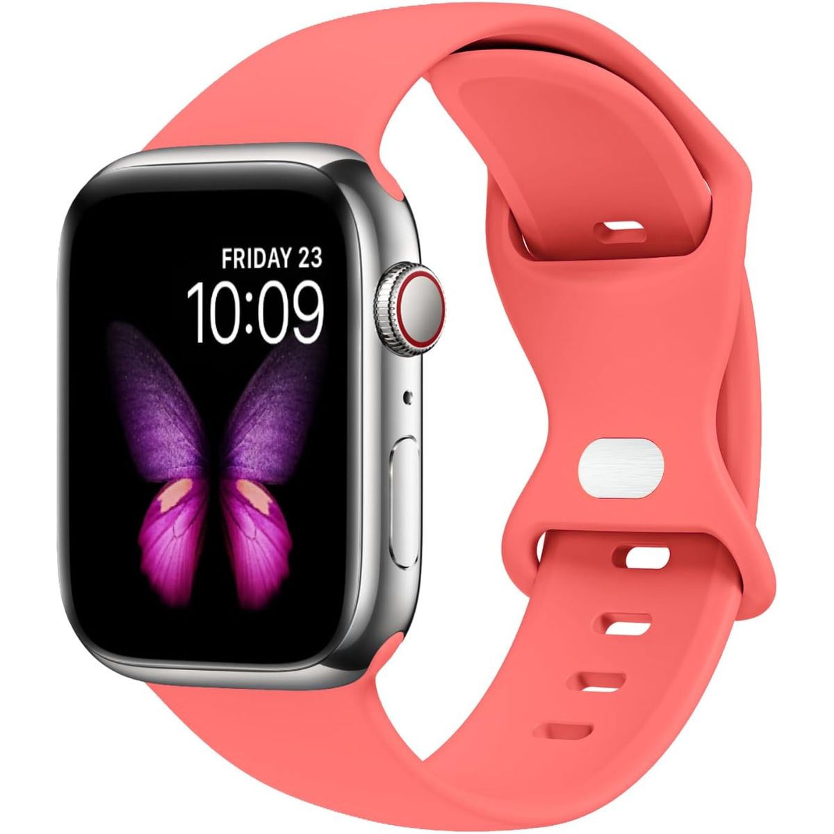 GENERICO - Correa Silicona Para Apple Watch 38 40 41 42mm Coral