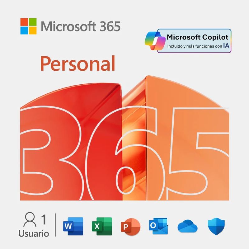 MICROSOFT - Licencia Microsoft 365 Personal 1 Año (Office Nueva Versión con Copilot)