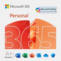 MICROSOFT - Licencia 365 Personal 1 Año (Office Nueva Versión con Copilot)