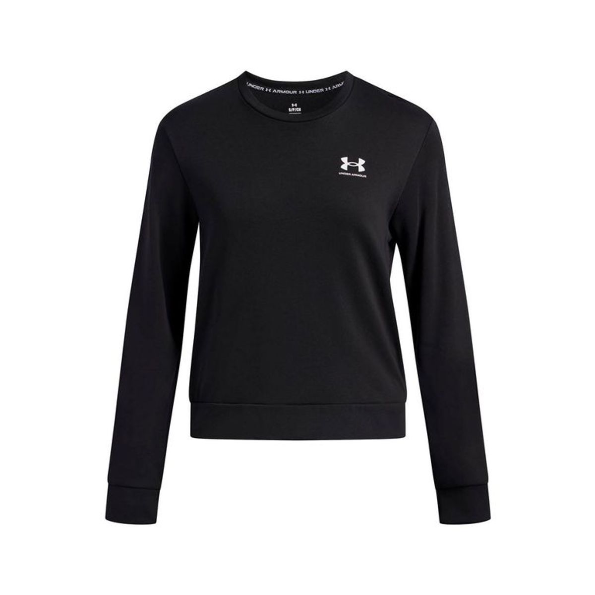 UNDER ARMOUR - Poleron Lifestyle para mujer Rival Terry Crew negro UNDER ARMOUR