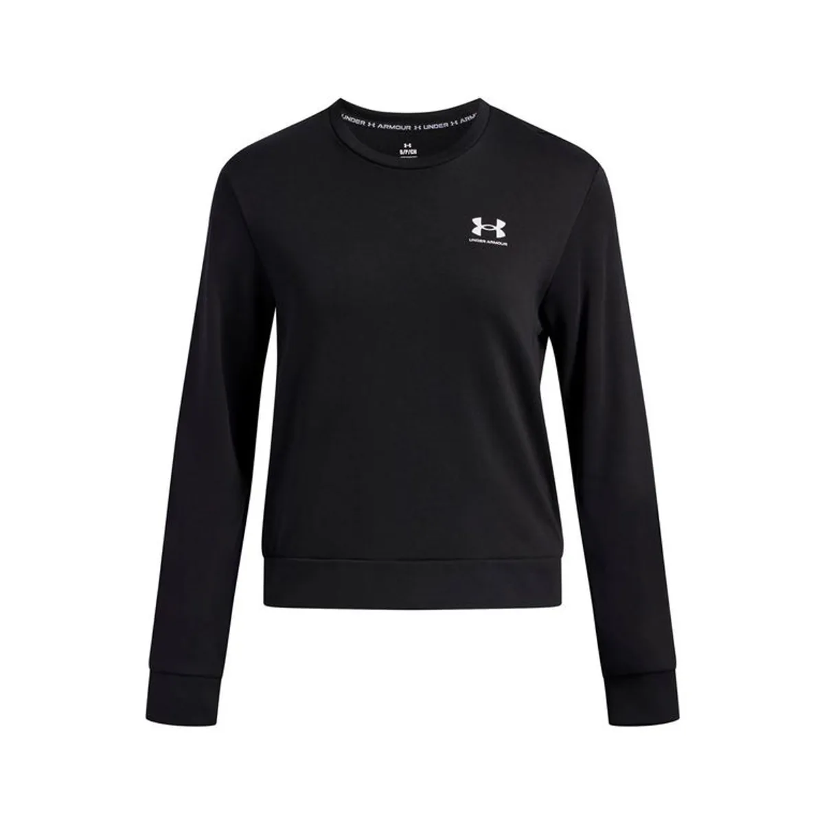UNDER ARMOUR - Poleron Lifestyle para mujer Rival Terry Crew negro UNDER ARMOUR