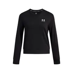 UNDER ARMOUR - Poleron Lifestyle para mujer Rival Terry Crew negro