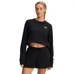 UNDER ARMOUR - Polerón Ua Rival Terry Crew Negro Para Mujer