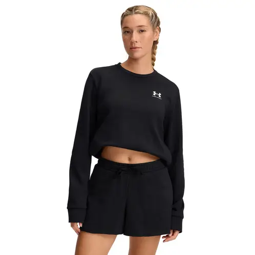 UNDER ARMOUR - Polerón Ua Rival Terry Crew Negro Para Mujer