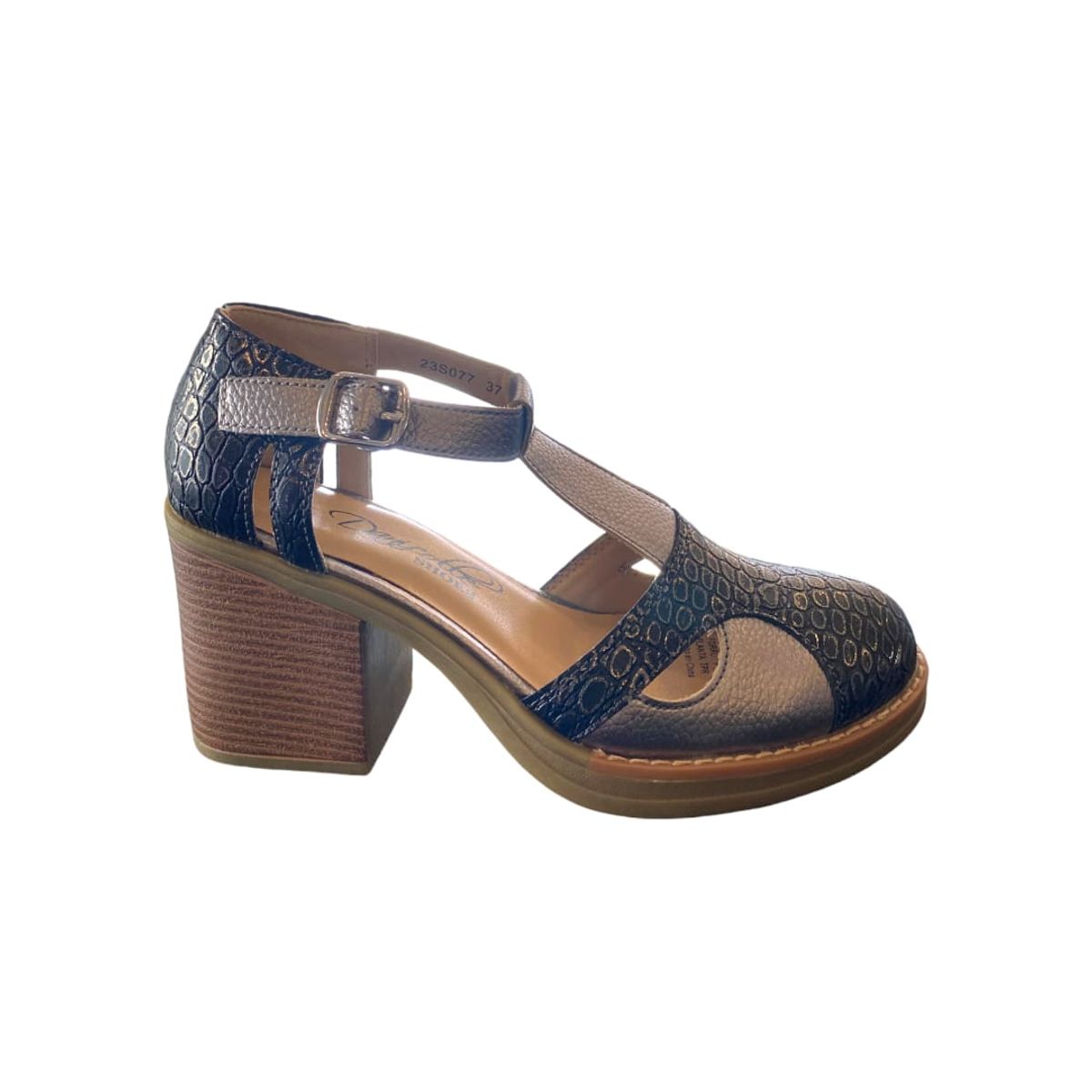 HERIEL - Zapato Negro Taco Mujer