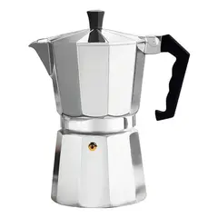 ROZENBERG SPA - Cafetera Portátil Moka Express 6 Taza Manual Plata Italiano