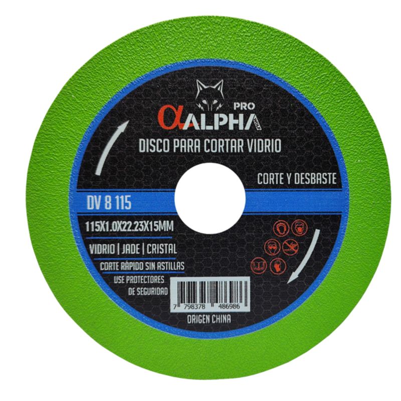 ALPHA PRO - Disco Diamantado 115mm para Vidrio ALPHA PRO.