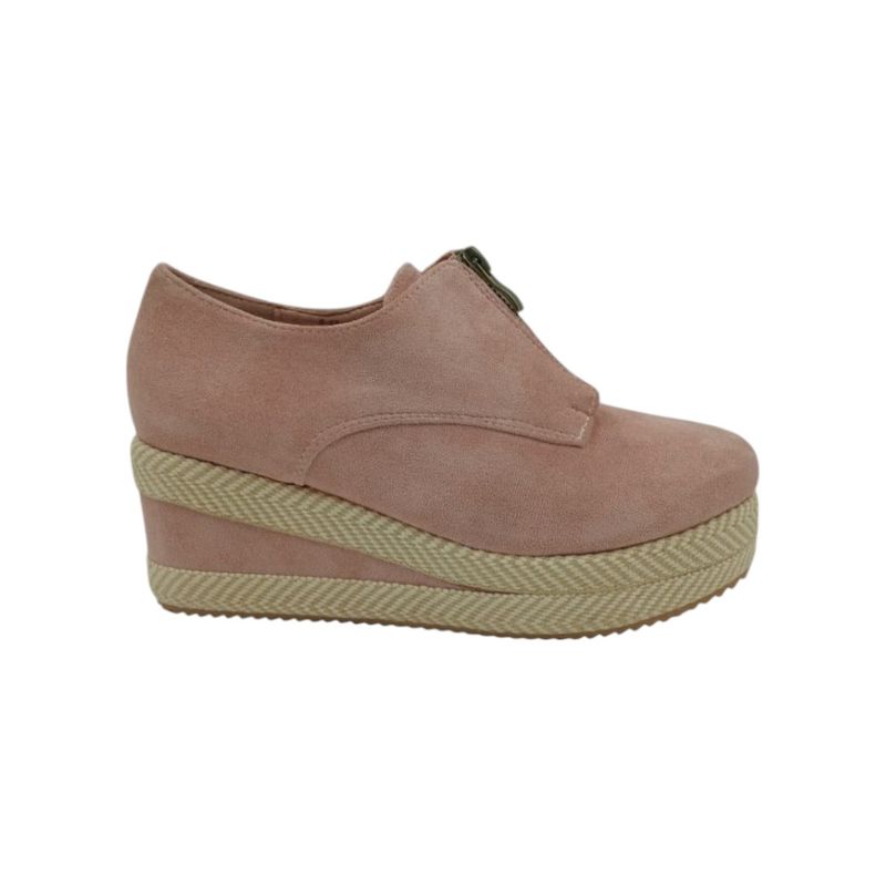 HERIEL - Zapato Panchita Rosa Gamuza.