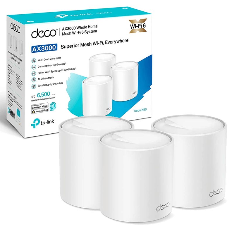 TP LINK - Router Access Point Deco TP-Link X50 WIFI 6 AX3000 3-PACK.
