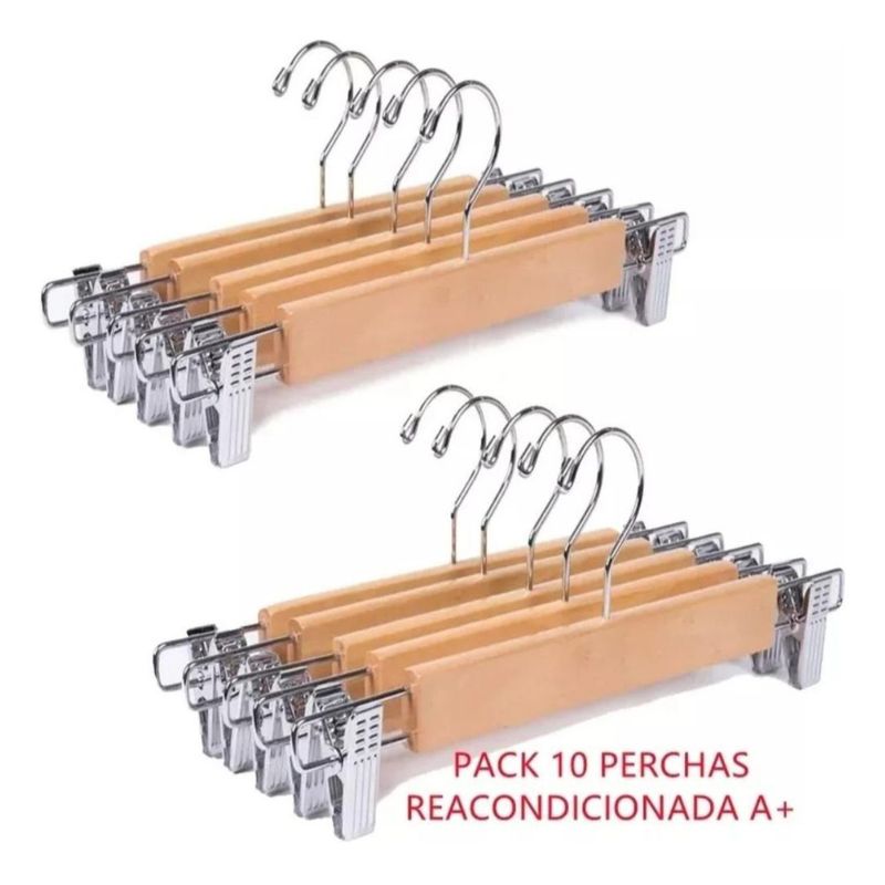 GENERICO - Pack 10 Perchas Colgadores De Pantalones Antideslizantes