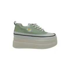 HERIEL - Zapatilla Verde Plataforma Mujer.