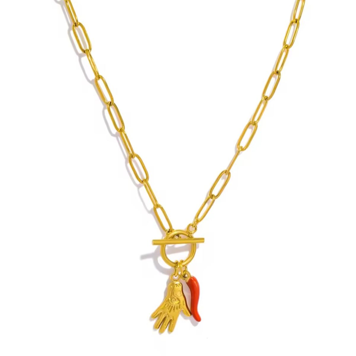 GENERICO - Collar Protección Ají y  Mano protectora en acero