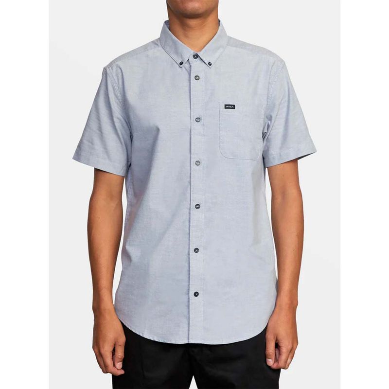 RVCA - Camisa manga corta Hombre Strech Celeste RVCA