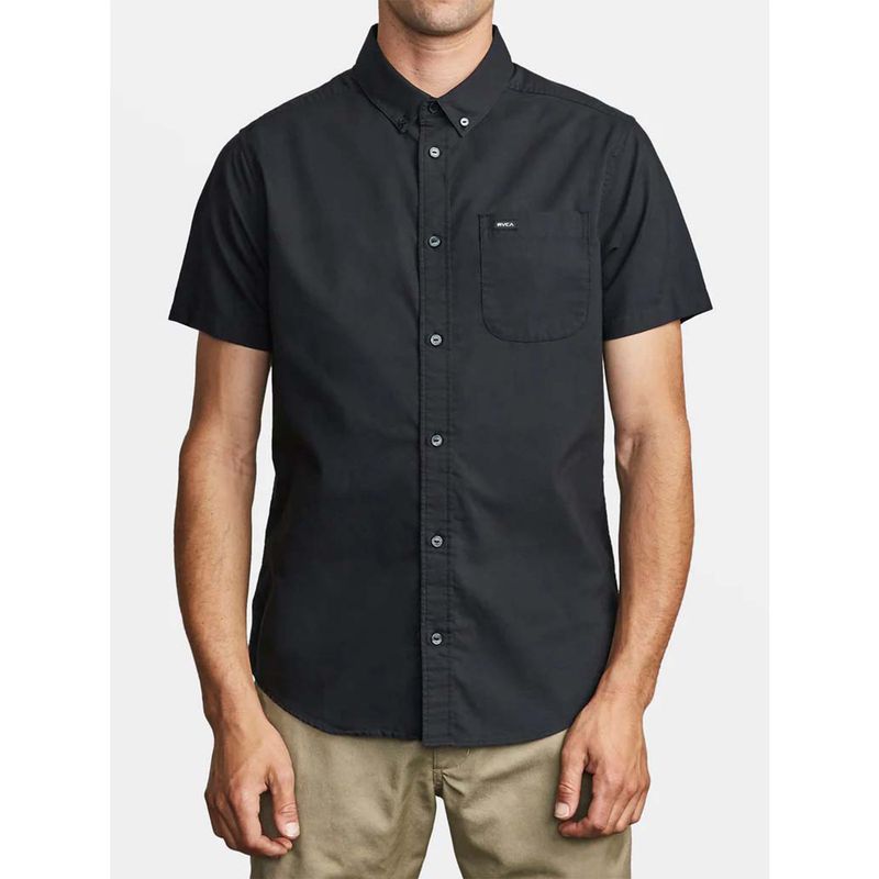 RVCA - Camisa manga corta Hombre Strech Negro RVCA