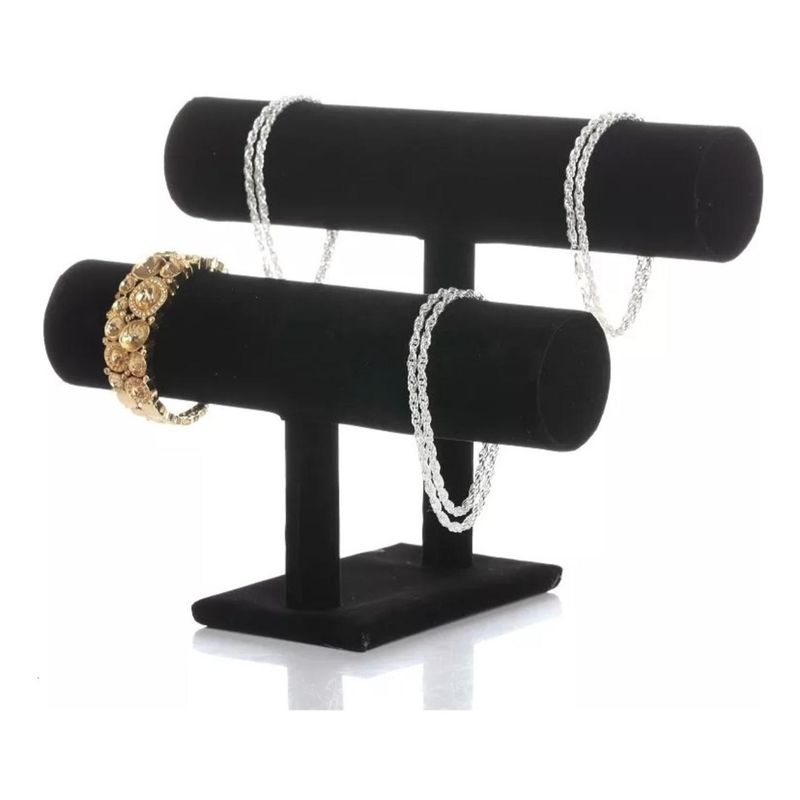GENERICO - Exhibidor Mostrario Doble Tubo Pulsera Relojes Terciopelo