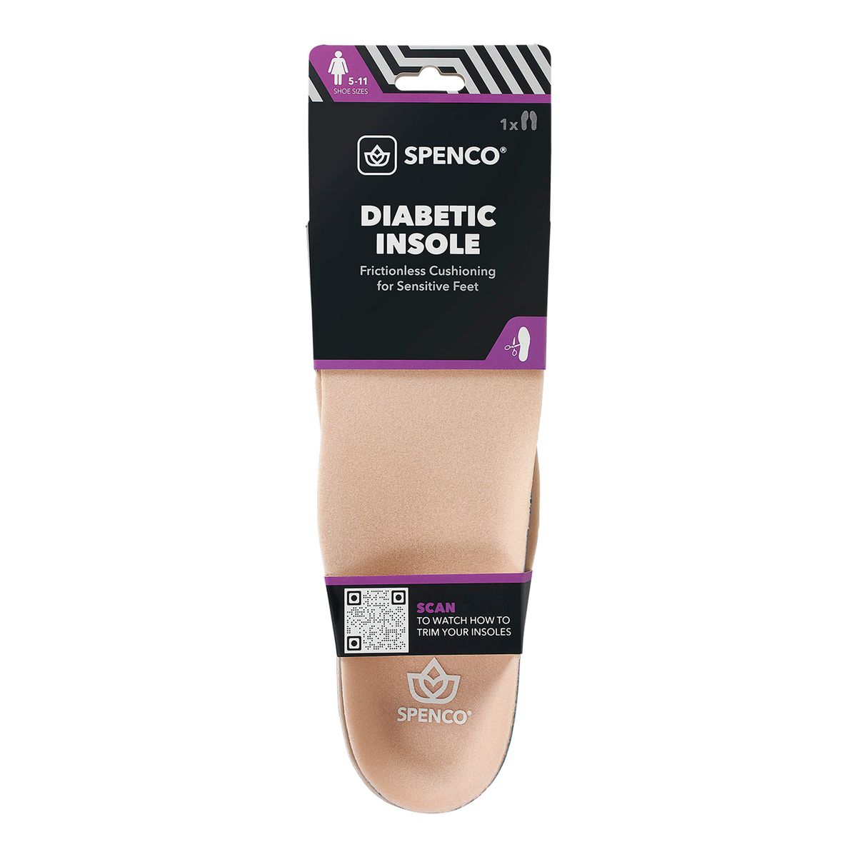 SPENCO - PLANTILLA DIABETICOS MUJER TALLA 35-41 RECORTABLE SPENCO