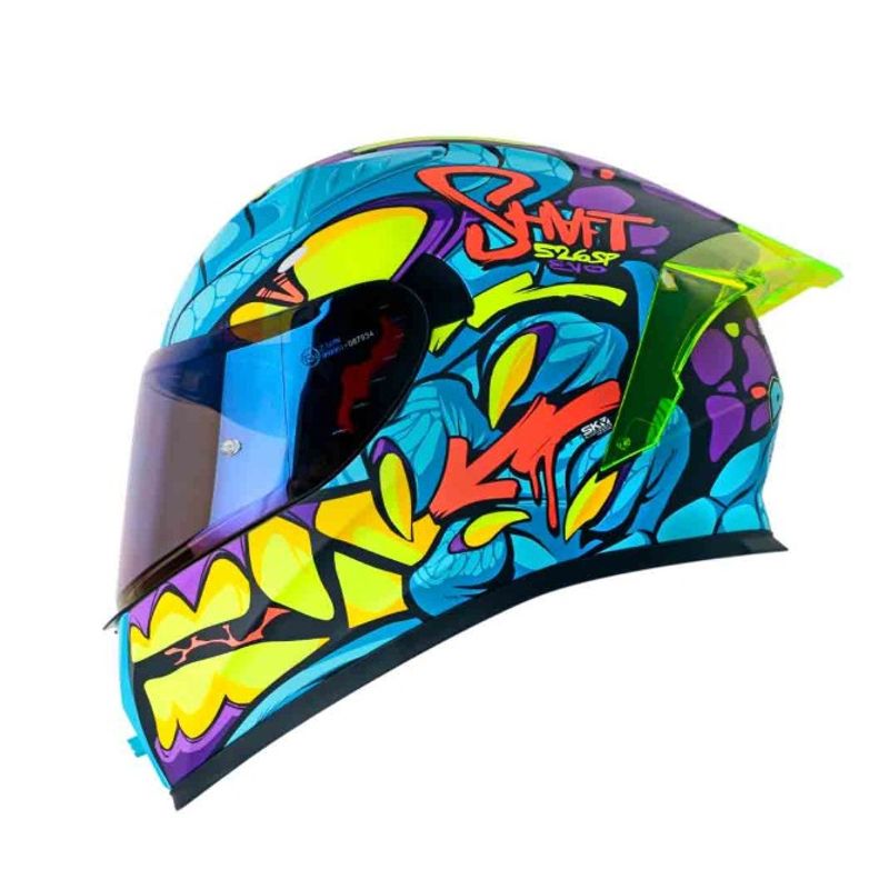 SHAFT - CASCO MOTO SHAFT 526SP EVO DANO AZUL INTEGRAL.