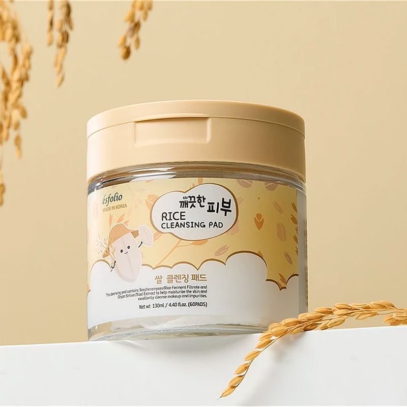 ESFOLIO - sfolio Pure Skin Rice Pads  Almohadillas de Limpieza Facial 60 unidades