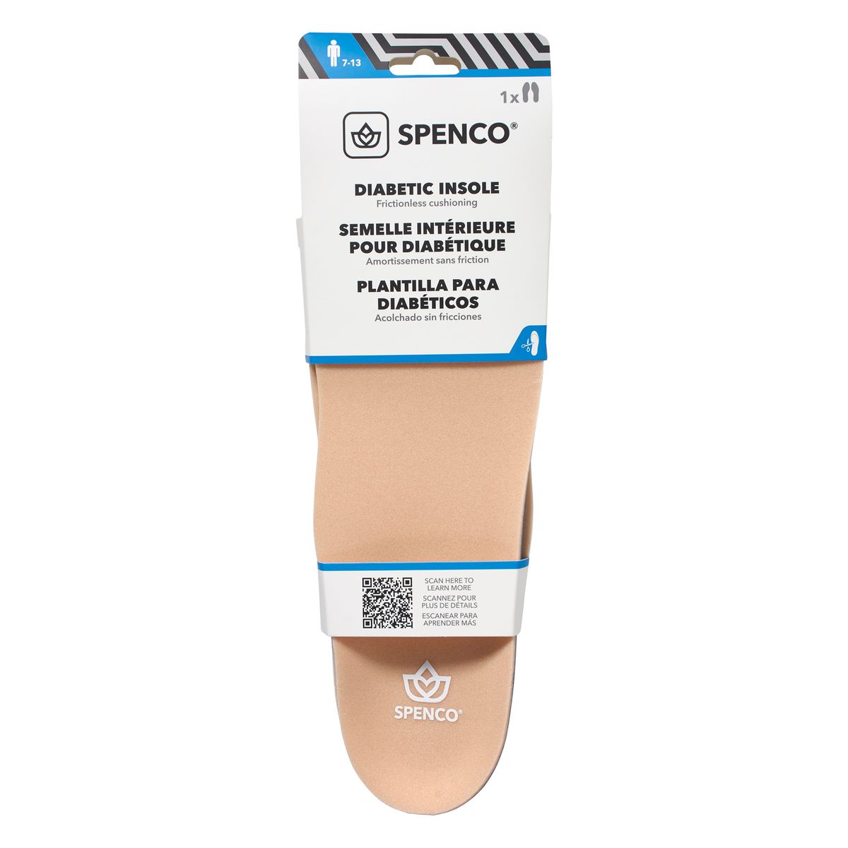 SPENCO - PLANTILLA DIABETICOS HOMBRE TALLA 40-46 RECORTABLE SPENCO