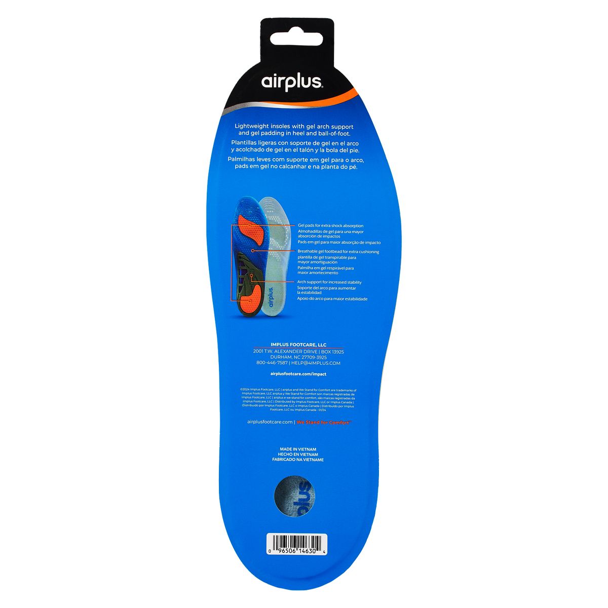 AIRPLUS - PLANTILLA DE GEL AIR ACTIVE HOMBRE TALLA 40-46 RECORTABLE
